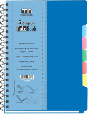 Solo Management 5 Subjects (Set of 2) A4 Notebook Spiral Bound Solo Management 5 Subjects (Set of 2) A4 Notebook Spiral Bound