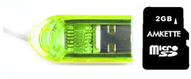 Amkette Micro SD 2 GB with USB Card Reader: Memory Card Buy Amkette Micro SD 2 GB with USB Card Reader: Memory Card