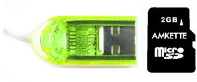 Amkette Micro SD 2 GB with USB Card Reader: Memory Card Buy Amkette Micro SD 2 GB with USB Card Reader: Memory Card