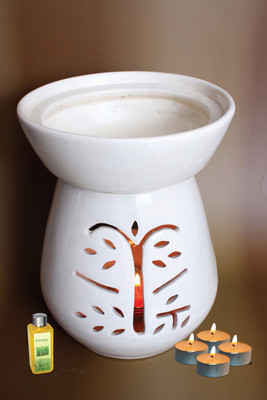 44% OFF on Sudarshan Dhoop Pvt Ltd Aroma Oil Burner Big - Tree Shape Lemongrass 4 Tea Light Air Freshener 100 ml