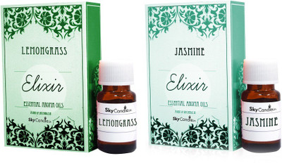 Skycandle Pack of 2 Aroma Oil Lemongrass and Jasmine Diffuser Air Freshener 30 ml Skycandle Pack of 2 Aroma Oil Lemongrass and Jasmine Diffuser Air Freshener 30 ml