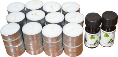 24% OFF on Myesquire Tealights with 2 Bottles Pack 50 Lavender Aroma Diffuser Air Freshener 20 ml