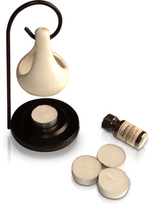 70% OFF on Pure Source Hanging Aroma Set off white with 10 Ml Oil and 4 Tea Lights Vanilla Diffuser Air Freshener 10 ml