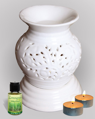 24% OFF on Sudarshan Dhoop Pvt Ltd Burner White Ethenic Design Oil Candle Lemongrass Diffuser Air Freshener 10 ml 24% OFF on Sudarshan Dhoop Pvt Ltd Burner White Ethenic Design Oil Candle Lemongrass Diffuser Air Freshener 10 ml
