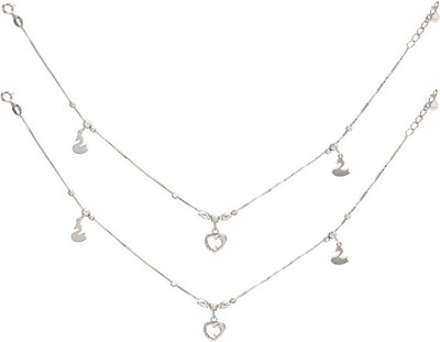 16% OFF on GemLN India Sterling Silver Anklet Set Pack of 2 16% OFF on GemLN India Sterling Silver Anklet Set Pack of 2