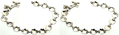 Exotic India Stylized Tortoise Sterling Silver Anklet