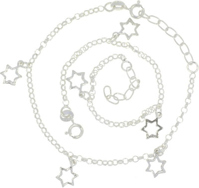 55% OFF on 925 Silver Silver Anklet Set Pack of 2