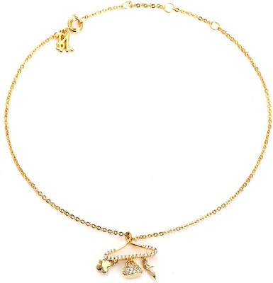 31% OFF on Blinglane Hanger Charm Gold Plated Copper Anklet