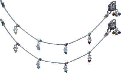 50% OFF on Aman Traditional Silver Anklet Pack of 2
