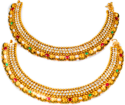 14% OFF on Shyama Alloy Anklet Set Pack of 2