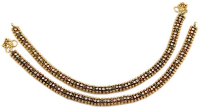 4% OFF on 925 Silver Alloy Anklet Pack of 2