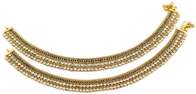925 Silver Alloy Anklet Pack of 2