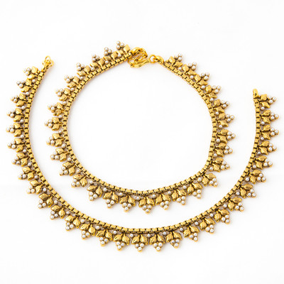 58% OFF on Aaina Khushi Copper Anklet Pack of 2