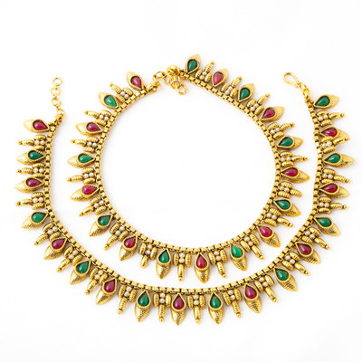 51% OFF on Aaina Khushi Copper Anklet Pack of 2