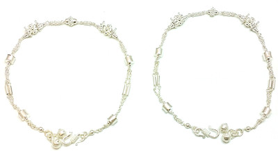7% OFF on Ashree Silver Anklet Set Pack of 2