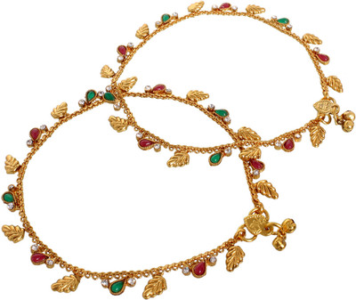 70% OFF on Vendee Fashion Copper Anklet Set Pack of 2
