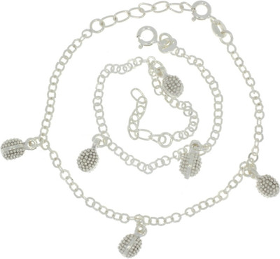 53% OFF on 925 Silver Silver Anklet Set Pack of 2