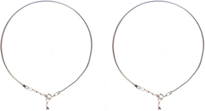 66% OFF on Gandhi Jewellers Silver Anklet Set Pack of 2