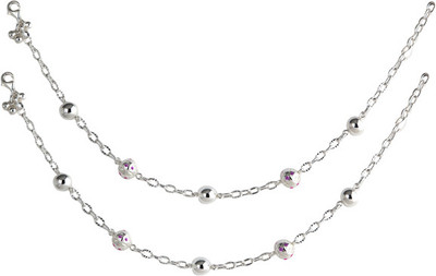 16% OFF on GemLN India Sterling Silver Anklet Set Pack of 2