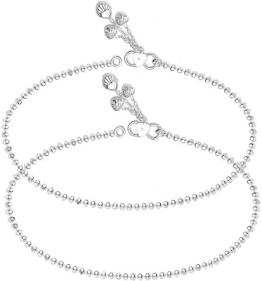 Taraash Assorted Silver Anklet Pack of 2 Taraash Assorted Silver Anklet Pack of 2