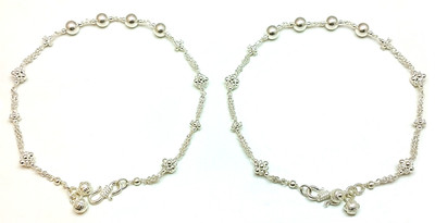 7% OFF on Ashree Silver Anklet Set Pack of 2 7% OFF on Ashree Silver Anklet Set Pack of 2