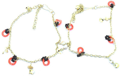67% OFF on Beadworks Stunning Alloy Anklet Pack of 2