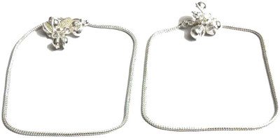 70% OFF on Beadworks Beadworks German Silver Gillet Metal Anklet Pack of 2