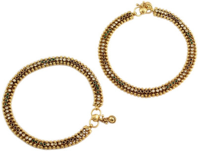 3% OFF on 925 Silver Alloy Anklet Pack of 2