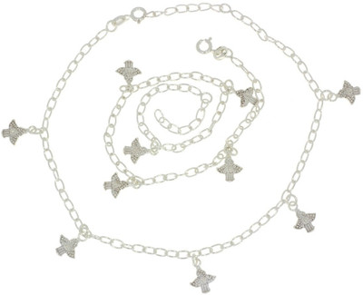 50% OFF on 925 Silver Silver Anklet Set Pack of 2