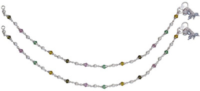 50% OFF on Aman Fancy_17 Silver Anklet Pack of 2