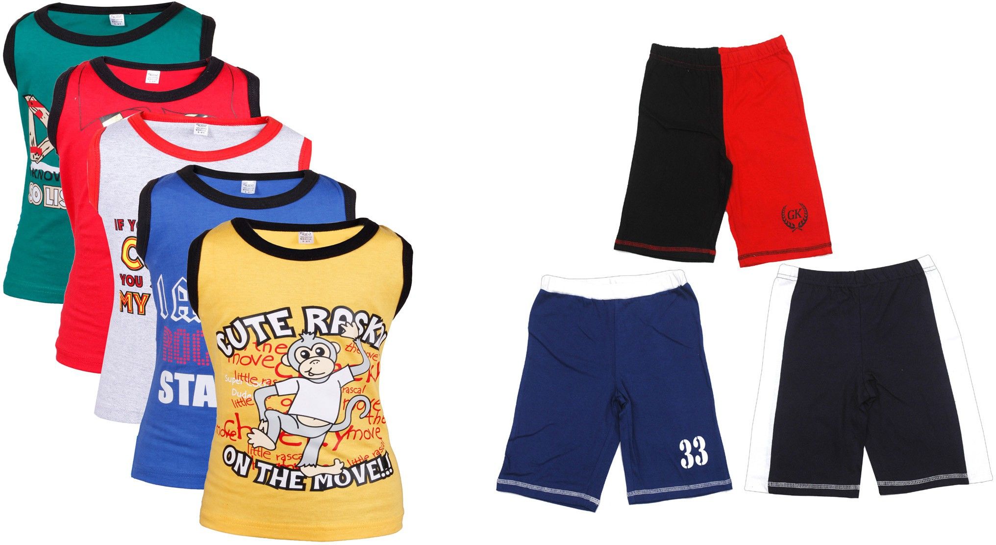 67% OFF on Gkidz Vest and Shorts Set Boy's Combo