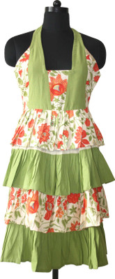 10% OFF on Morning Blossom Cotton Apron Free Size