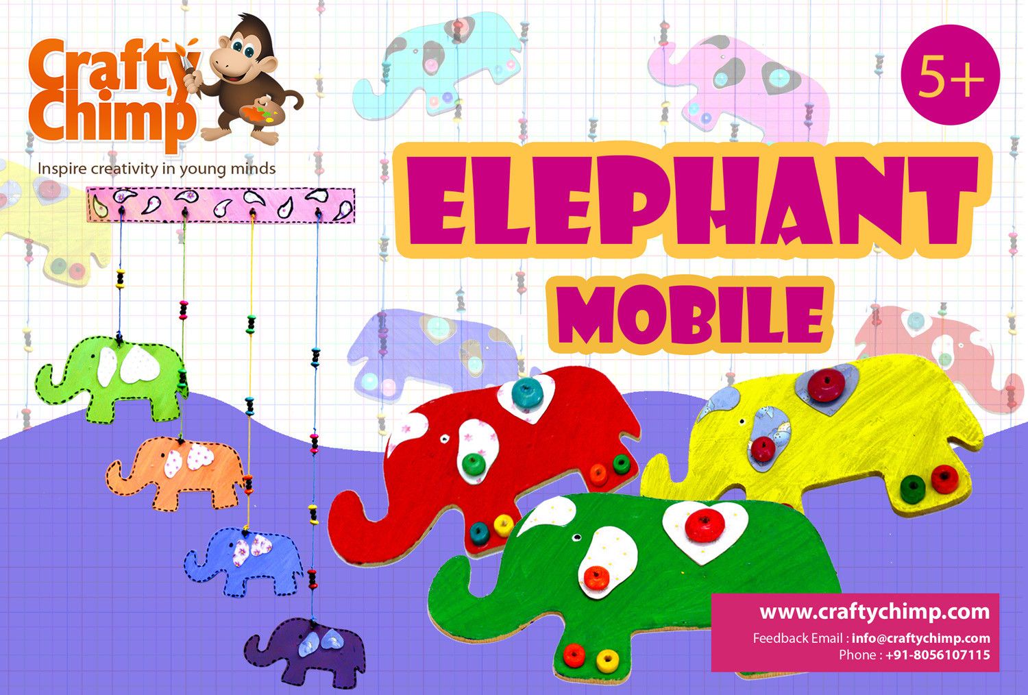 Crafty Chimp Elephant Mobile Crafty Chimp Elephant Mobile