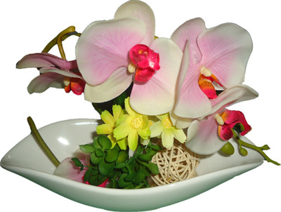 Imported White Orchids Artificial Flower with Pot Imported White Orchids Artificial Flower with Pot
