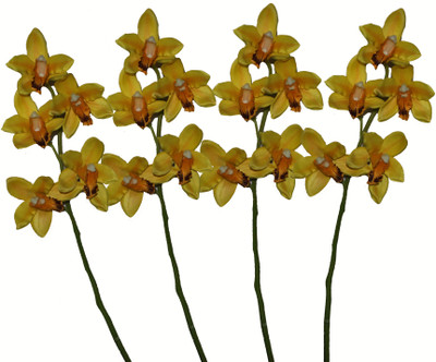 36% OFF on Pollination Cymbidium Yellow Orchids Artificial Flower