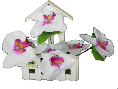 49% OFF on Shivam Multicolor Orchids Artificial Flower with Pot