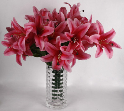 64% OFF on Uberlyfe Real Touch Pink Lily Artificial Flower