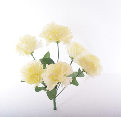 Kusal Carnation 6 Head White Assorted Artificial Flower