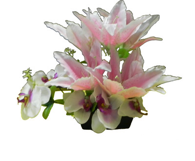 49% OFF on Shivam Multicolor Lily Artificial Flower with Pot