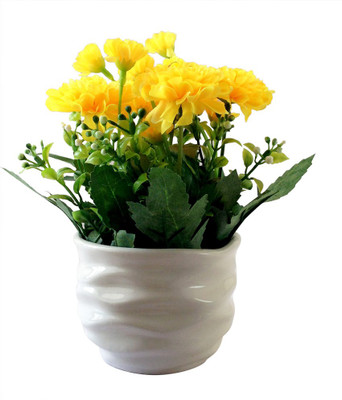 Gift Island Yellow Assorted Artificial Flower with Pot