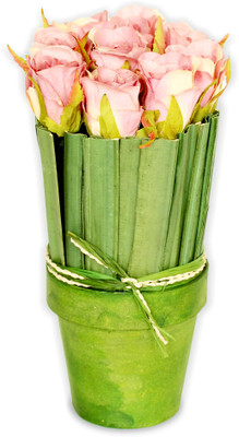 DECO aro Pink Rose Artificial Flower with Pot DECO aro Pink Rose Artificial Flower with Pot