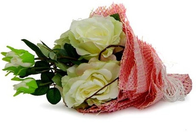 41% OFF on Gifts By Meeta White Rose Artificial Flower