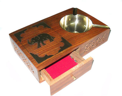 34% OFF on Crafts Paradise Handcarved jaali and elephant design brass inlay work with cigrette case Multicolor Wooden Ashtray 34% OFF on Crafts Paradise Handcarved jaali and elephant design brass inlay work with cigrette case Multicolor Wooden Ashtray