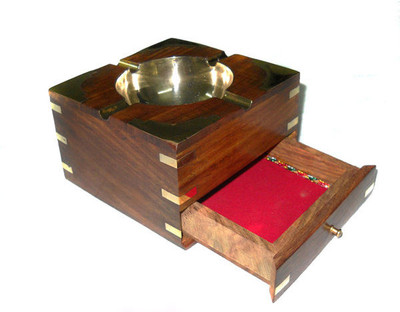 34% OFF on Crafts Paradise Brass Inlay work with cigrette case Multicolor Wooden Ashtray 34% OFF on Crafts Paradise Brass Inlay work with cigrette case Multicolor Wooden Ashtray
