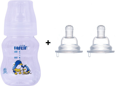 Farlin Combo Baby Feeding Bottle N Nipple - 200 Cc (Blue)