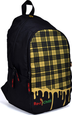 Red Chilli Checks 23 L Free Size Backpack Mustard, Size - 450 Red Chilli Checks 23 L Free Size Backpack Mustard, Size - 450