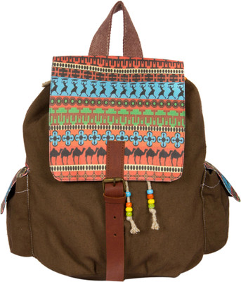 30% OFF on The House of Tara Printed Canvas 034 20 L Medium Backpack Multicolor, Size - 350