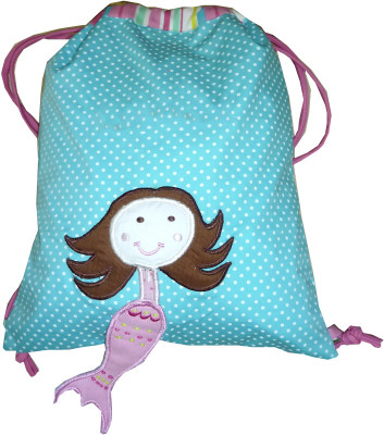 Little Pipal Lil Mermaid Toddler Drawstring Backpack Turquoise Blue, 15 Little Pipal Lil Mermaid Toddler Drawstring Backpack Turquoise Blue, 15