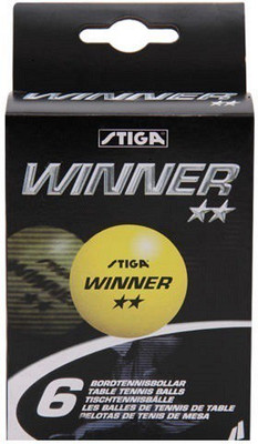 Stiga Winner Ping Pong Ball - Size: 40 Mm, Diameter: 4 Cm (Pack Of 6, Yellow)