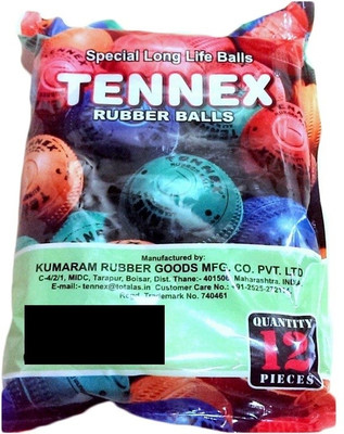 Tennex Rubber Assorted Colour Cricket Ball - Size: Standard, Diameter: 6 cm Tennex Rubber Assorted Colour Cricket Ball - Size: Standard, Diameter: 6 cm